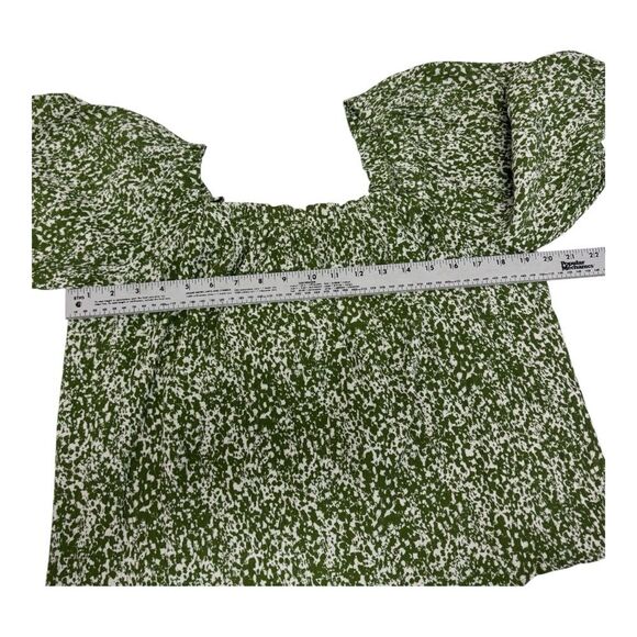 Abercrombie and Fitch Green‎ and White Print  Loose Fit Crop Top Size L - Picture 8 of 9